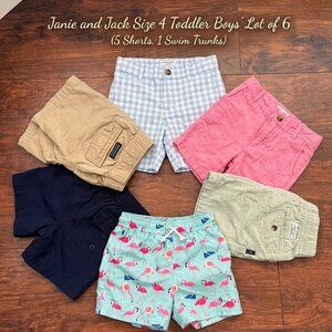 Janie and Jack Boys Size 4 Lot of 6 - 5 Shorts & 1 Swim Trunk